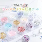 スパンコール ホログラム ラメ ケース入り 12色セット
