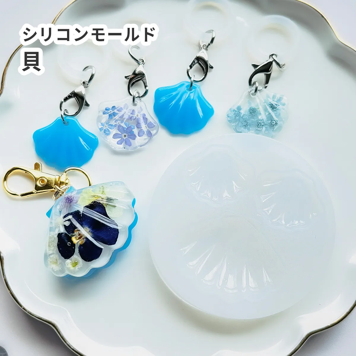 シリコンモールド 穴あき 貝 シェル