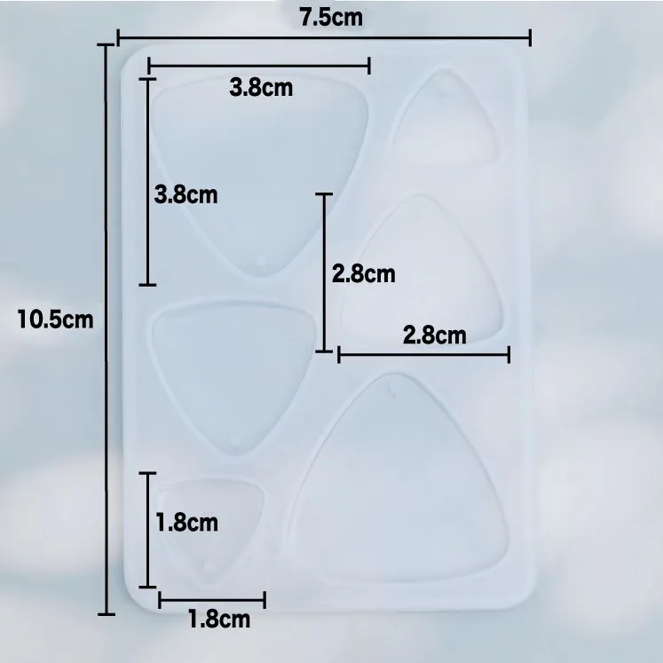 シリコンモールド 三角 ピック 通し穴付き 3サイズ