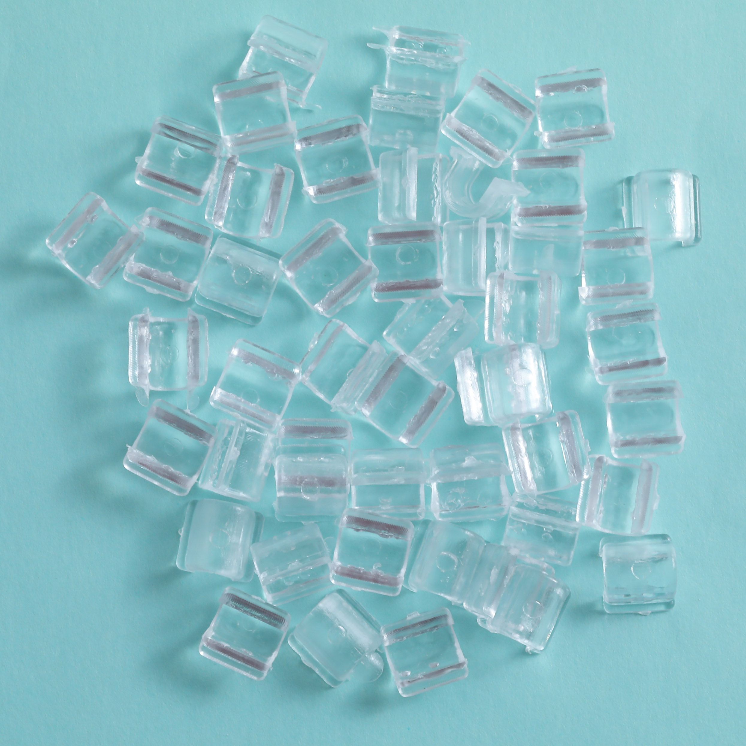 ヘアゴム用 留め具 パーツ クリア 透明 50個入り | クロッチャショップ