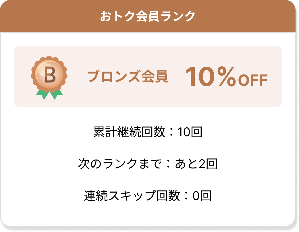 会員ランクはマイページから確認できます